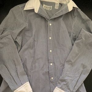 Blue and white button down